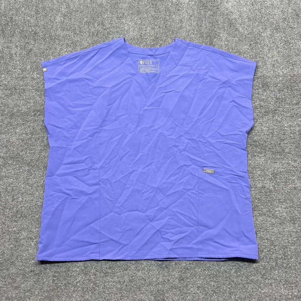 FIGS Technical Collection Casma V-Neck Scrub Shirt Womens Small Blue Medical